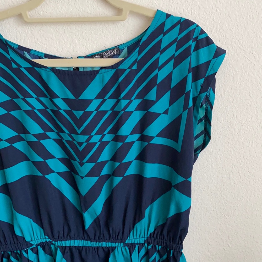 Patterned Blue Dress